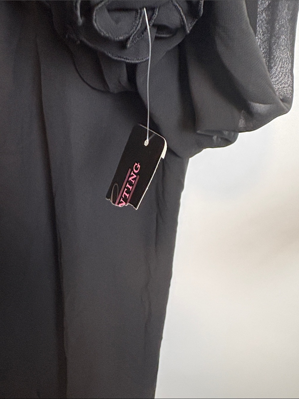 Sheer Ruffled Black Kimono Robe - Women's Intimates - Picture 3 of 12